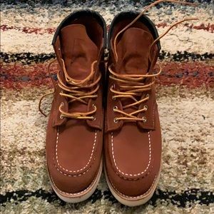 Red Wing Brown Suede Moc Toe Boots 9.5